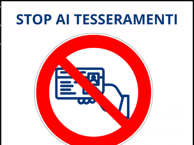 STOP AI TESSERAMENTI DALLA PROSSIMA SETTIMANA